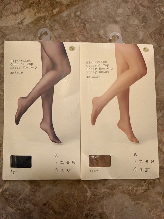 a new day Accessories - a new day Sheer Hosiery Duo - Black & Honey Beige